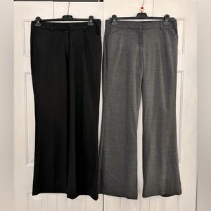 EXPRESS straight leg trouser pants; set of 2. One black and one grey. Size 8L.